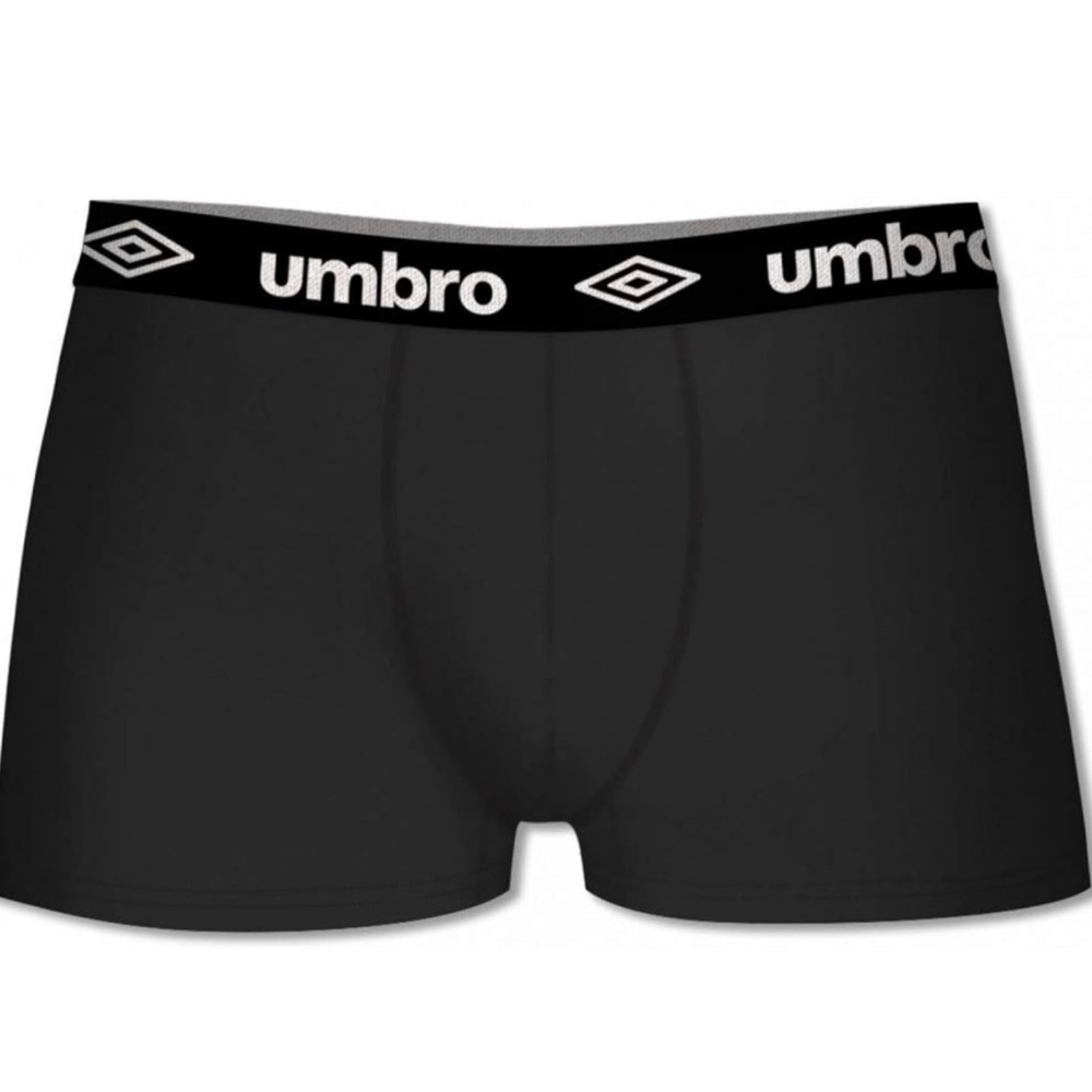 Umbro ~ 3 Pair Men's Boxer Briefs Cotton Blend Essentials Black ~ M (32-34)